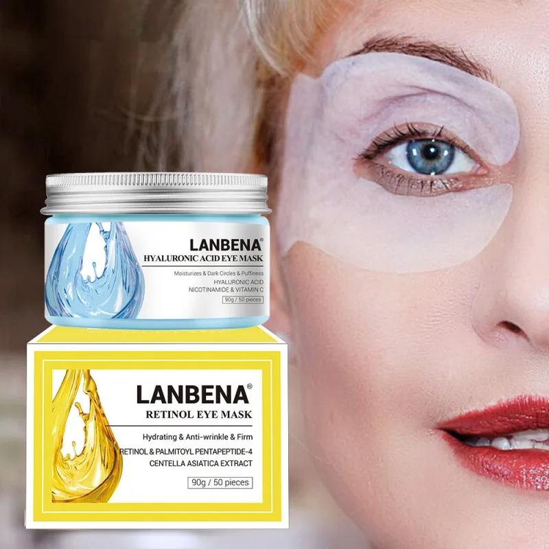 LANBENA ретинол патчи для глаз Гиалуроновая кислота увлажняющие маски для глаз Сыворотка против старения против отечности удаление темных кругов Уход за глазами