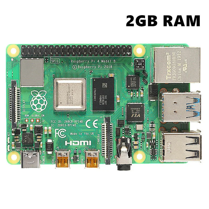 2GB Последние Raspberry Pi 4 Model B с 1/2/4gb Ram Bcm2711 4 ядра Cortex-a72 Arm V8 1,5 ГГц Поддержка 2,4/5,0 ГГц Wi-Fi Bluetooth 5,0 - Комплект: 2GB