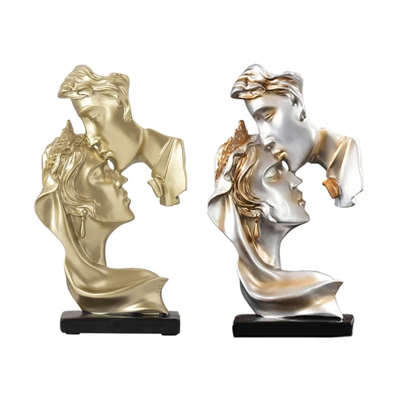 

Kissing Couple Statue Desktop Ornament Home Decoration Resin Handicrafts Simple