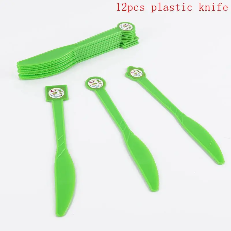 12pcs plastic knifes Динозавр ПВХ фольга Висячие завитки динозавр день рождения украшения Детские сувениры Юрский динозавр Потолочные Подвесные гирлянды принадлежности - Цвет: 12pcs plastic knifes