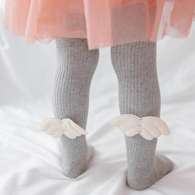 

Baby Girl Tights Soft Cotton Newborn Pantyhose Wing Solid Color Spring Autumn Kids Infant Stockings