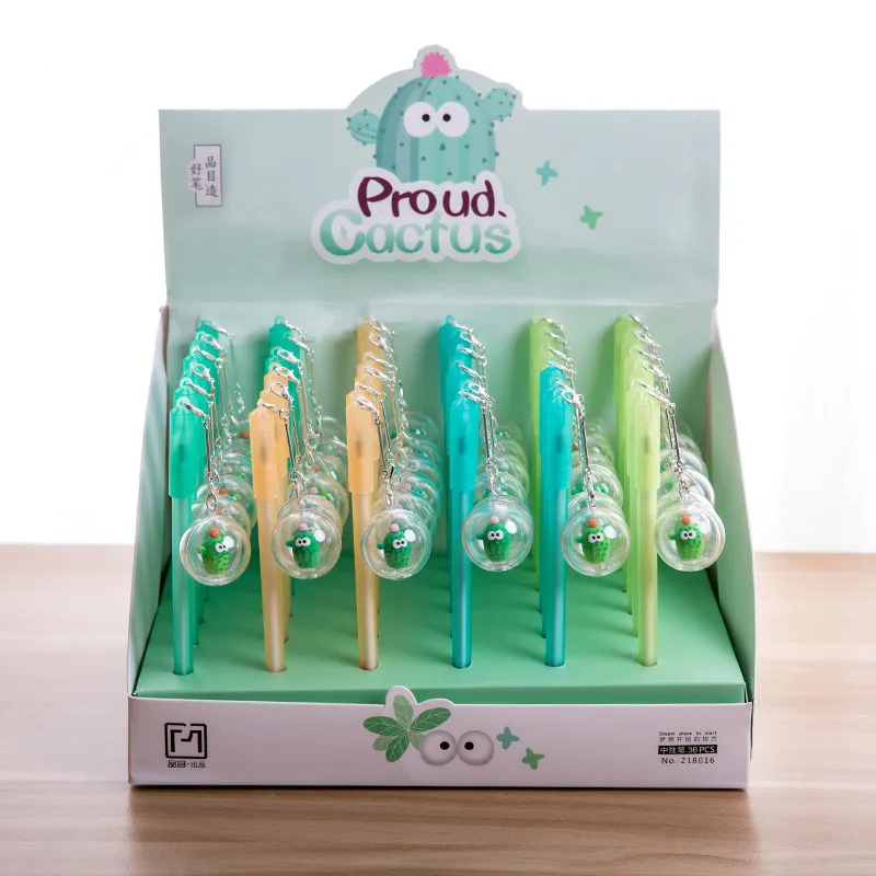 24PCS Creative Gift Crystal Ball Pendant Black Gel Pens Stationery Kawaii School Supplies |