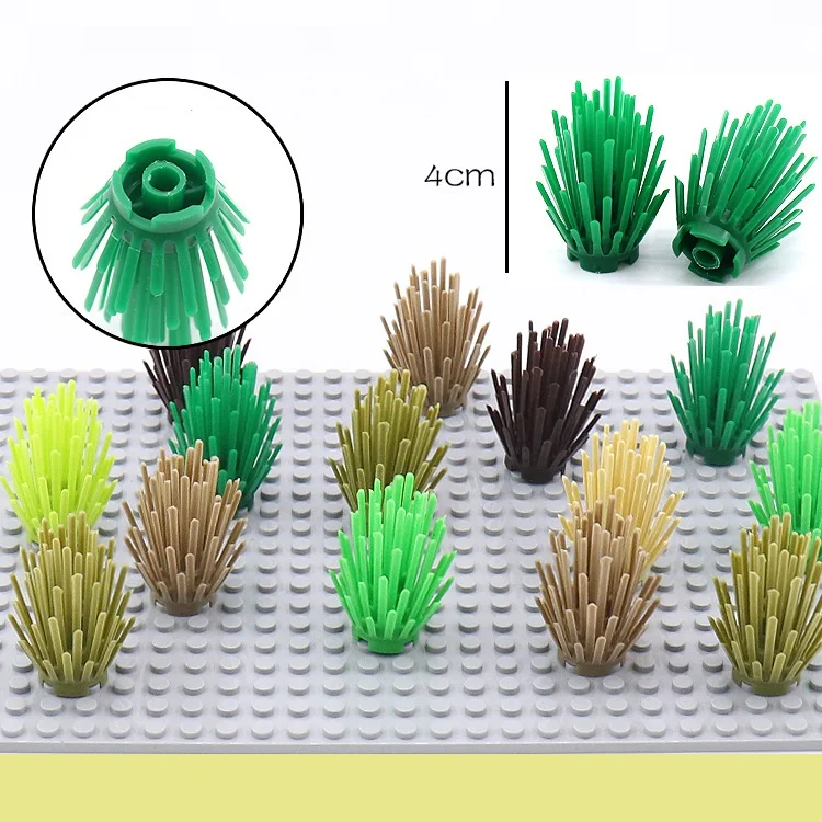 

10Pcs/set Mini Bush Tree Plant Bushes Grass Shrub DIY Building Blocks Military Weapon MOC Accessory Figures Toys for Children