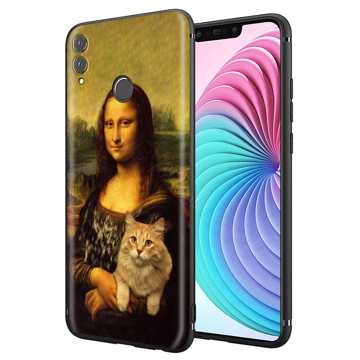 Фото Webbedepp чехол с изображением монлы Лизы и кота для Huawei Honor 6A 7A 7C 7X 8 8X 8C 9 9X 10 20 Lite Pro Note Webbedepp чехол с изображением монлы Лизы и кота для Huawei Honor 6A 7A 7C 7X 8 8X 8C 9 9X 10 20 Lite Pro Note