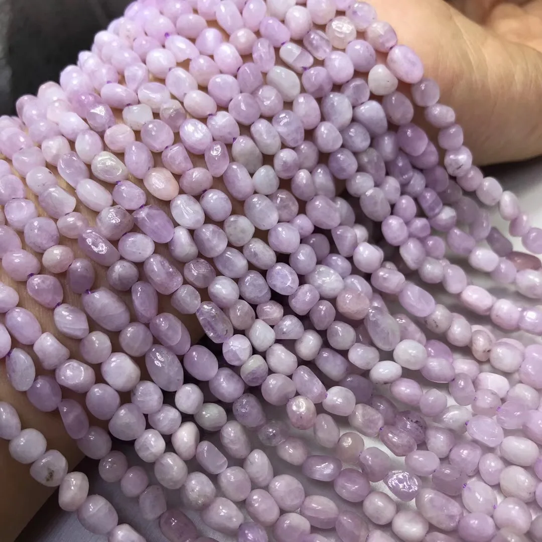 

Natural purple spodumene loose beads handmade crystal energy stone beads accessories for DIY jewelry making design