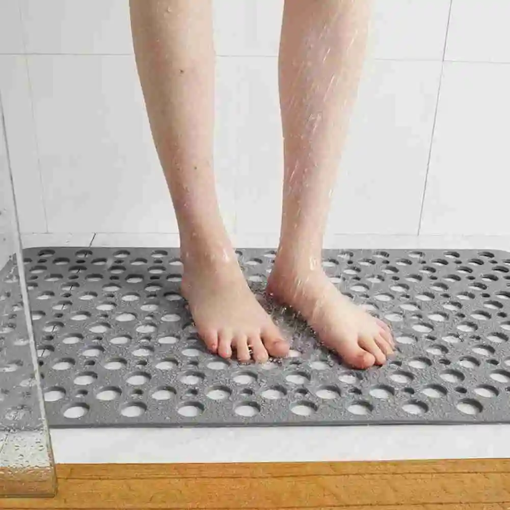 

Non-slip Bath Mat Environmentally Friendly Bathroom Mat Porous Water Leakage With Suction Cup Bath Supplies