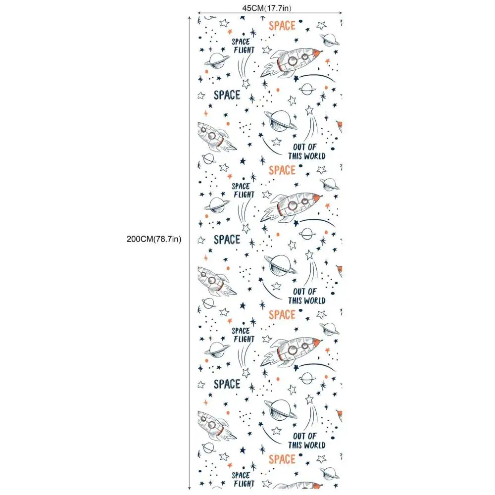 1 шт. белая и синяя самоклеящаяся ПВХ космическая ракета планеты 3D настенная