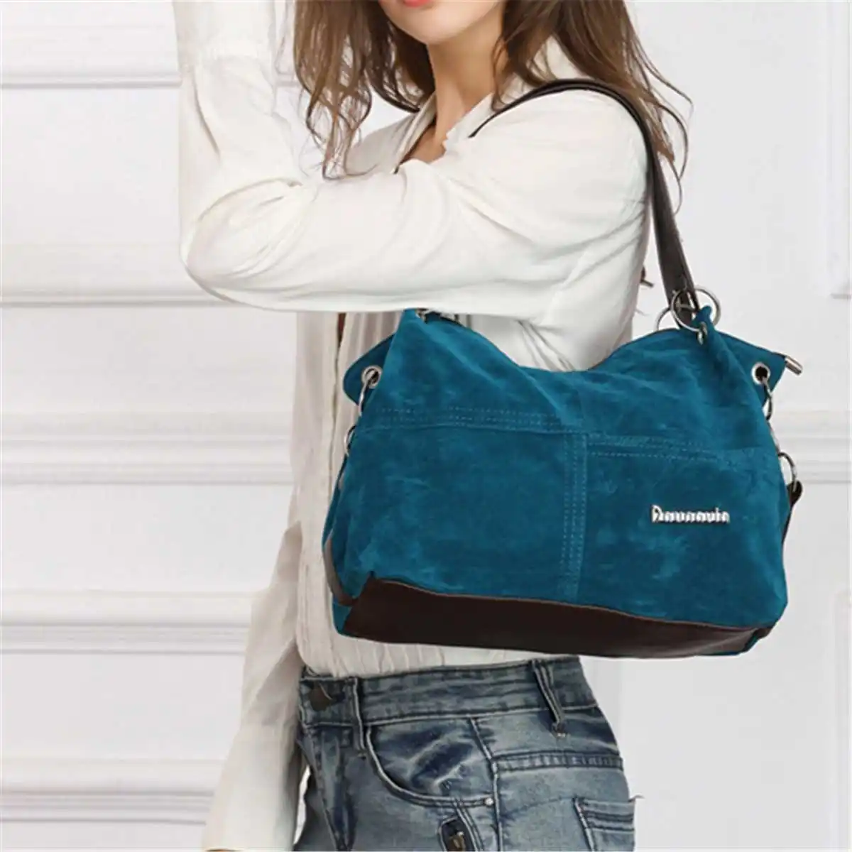 

Vintage Women Flannel Handbag Female Large Totes High Quality Vintage Shoulder Messenger Top-handle Bags Soft Corduroy Tote Bag