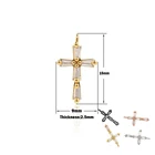 Крест кулон с покрытием из золота латунь, цирконий религиозный Шарм DIY ювелирные изделия, браслет, серьги, аксессуары
