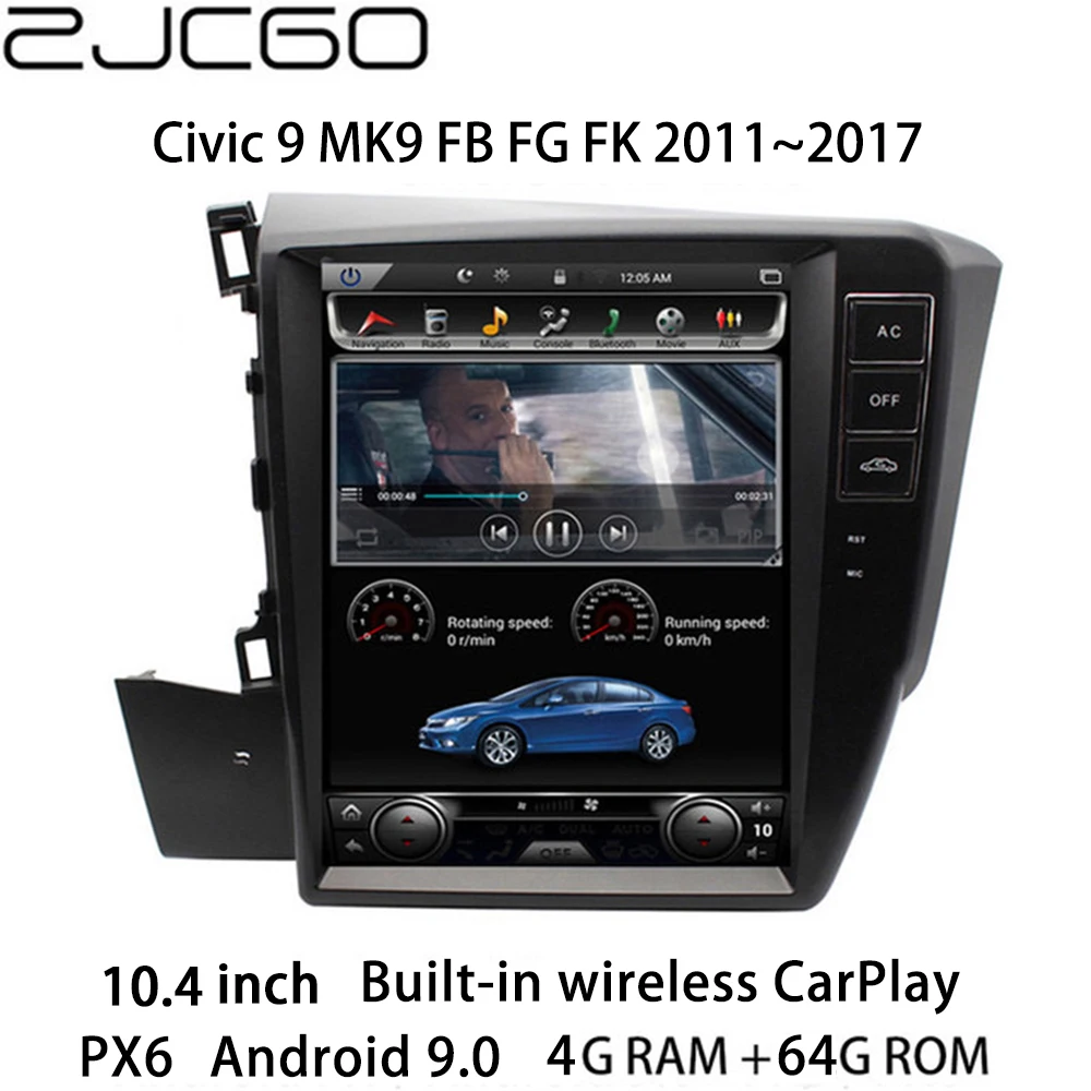 ZJCGO автомобильный мультимедийный плеер стерео GPS Радио Навигация Android экран