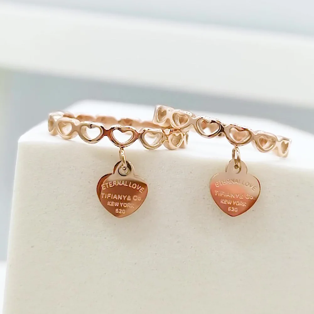 JeeMango Романтический вечная с амулетами подвесками любовных сердечек Обручение