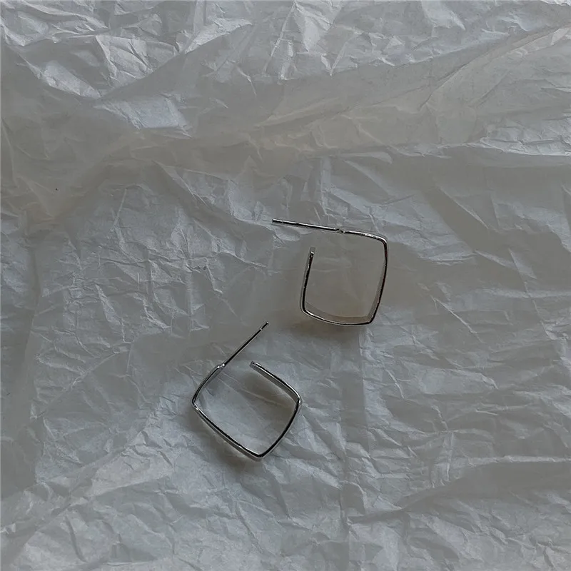 RUIYI реальные 925 стерлингового серебра Женские Простые Геометрические Квадратные