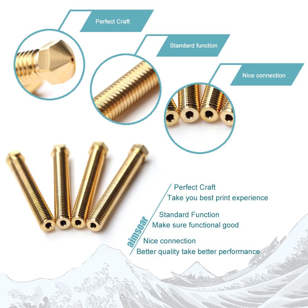super volcano nozzle 1 75mm 0 40 60 8mm for 3d printer parts lengthened brass nozzle extra long nozzle aimsoar free global shipping