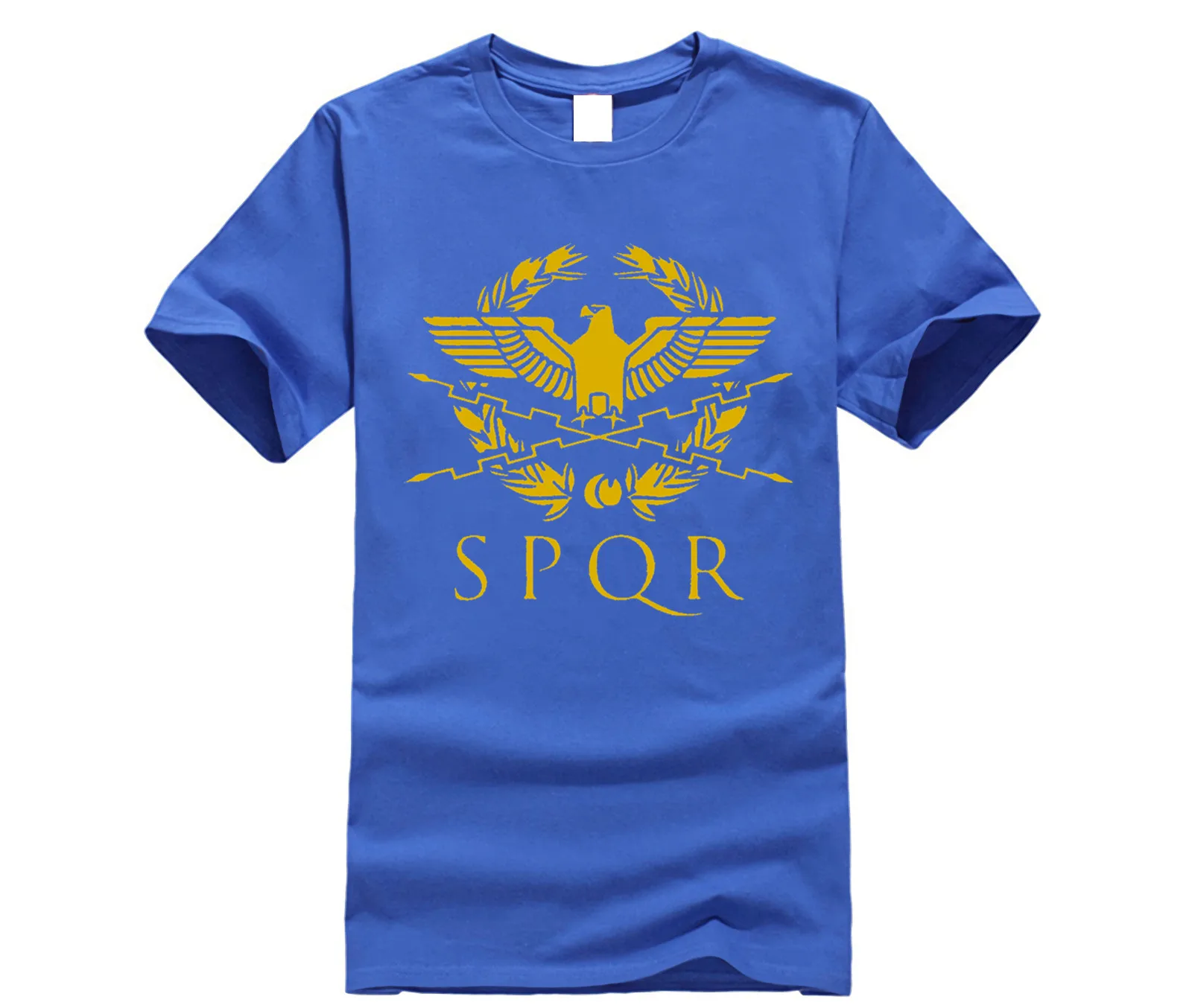 SPQR Roman Gladiator Imperial Golden Eagle T-Shirt Mens Casual Short O-Neck T Shirt Harajuku Tops Tees | Мужская одежда