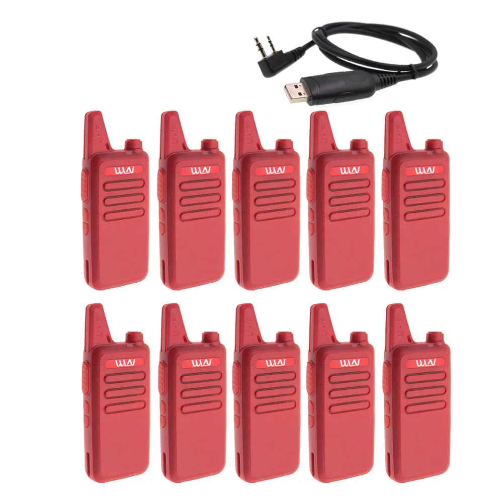 10 шт. WLN KD-C1 мини-рация UHF 400-470 МГц 5 Вт Мощность 16 канальный мини-портативный трансивер лучше, чем BF-888S - Цвет: Red