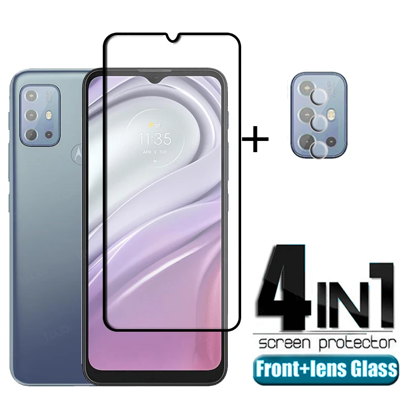 

4-in-1 For Motorola Moto G20 Glass For Moto G20 Tempered Glass Full Cover Screen Protector For Moto G10 G50 G30 G20 Lens Glass