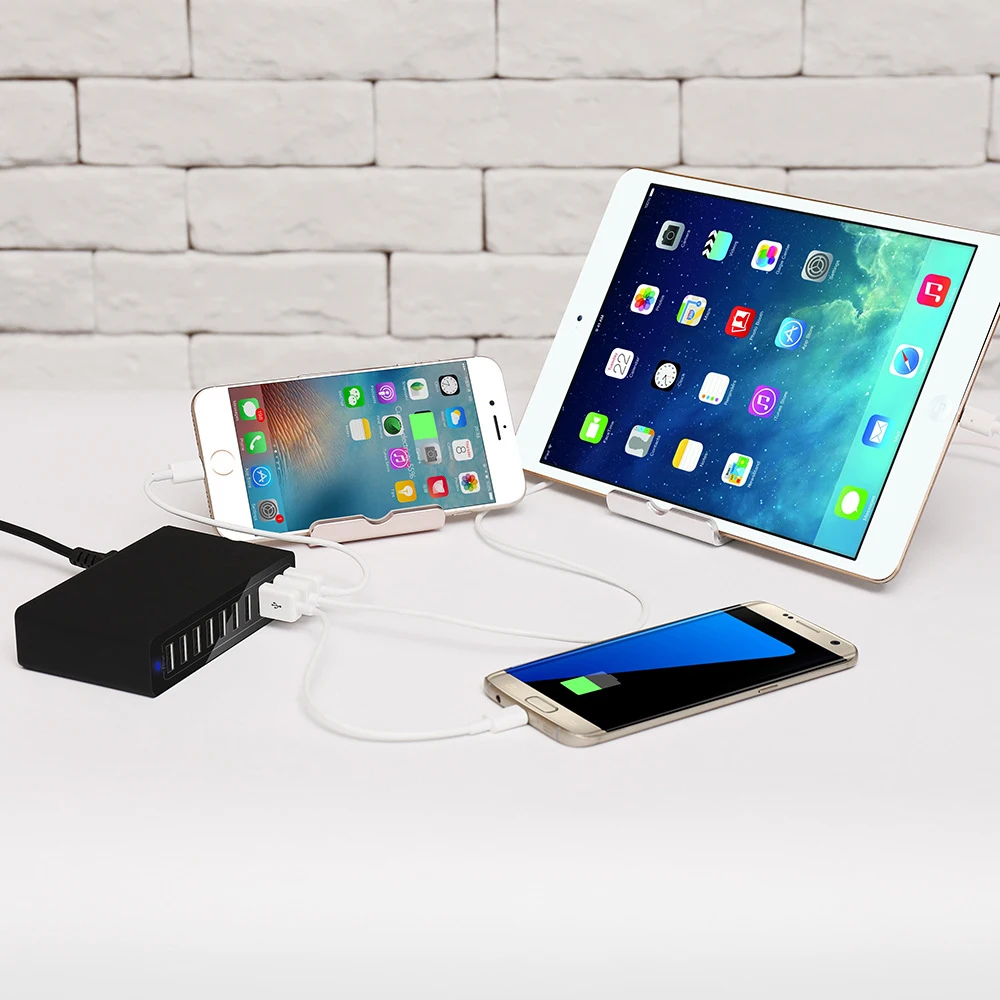 10 USB Ports Quick Charge Charger Station Dock with Cable 50W US AU EU UK KR Plug for iPhone iPad PC Kindle Multi USB Charger