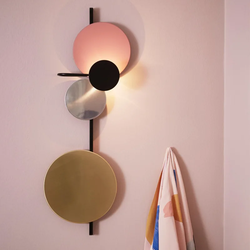 Wall Sconce Lamps Nordic Modern Style Living Room Decoration Light Designer Hotel Aisle Bedroom Bedside Creative Round Lighting