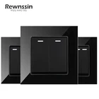 Выключатель с нажимной кнопкой, 1-4 клавишные светильник ели света, клавишный без винтов, стеклянная панель 220 В 16 А, настенный выключатель ВКЛВЫКЛ, выключатели лампы, электрические розетки