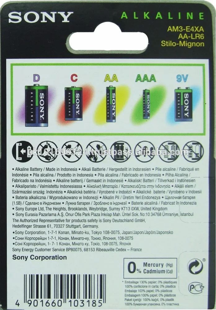 

Sony Alkaline Stamina Plus AAA / LR03 - Pack of 4