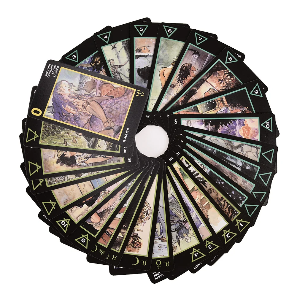 

78 PCS Tarot of Manara Cards Durable Vivid Full English Version Oracle Divination Fate Game Family Party Game Cards Gifts