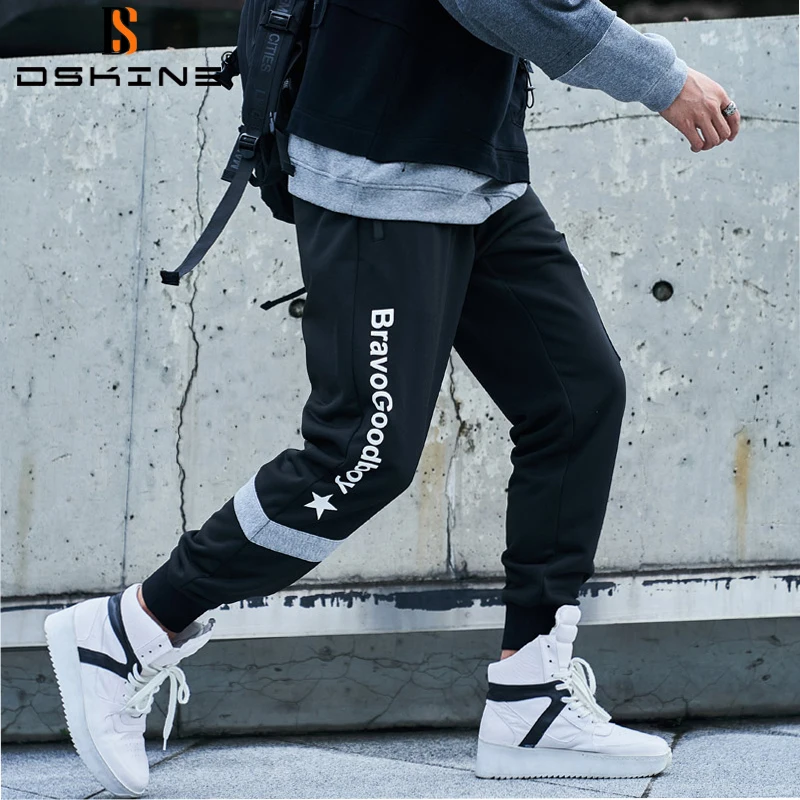 

Men Autumn Letter Printed Leisure Casual Pant Tie Feet Hip Hop Elastic Pants Spring Waist Drawstring High Street Boy Sweatpants