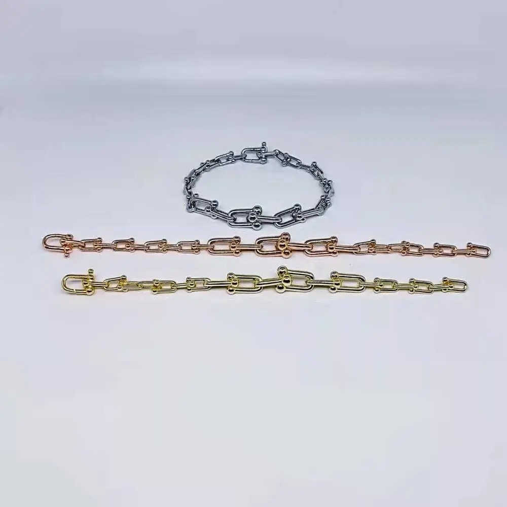 Классическое очарование градиент U форма с фигурной пряжкой браслет S925