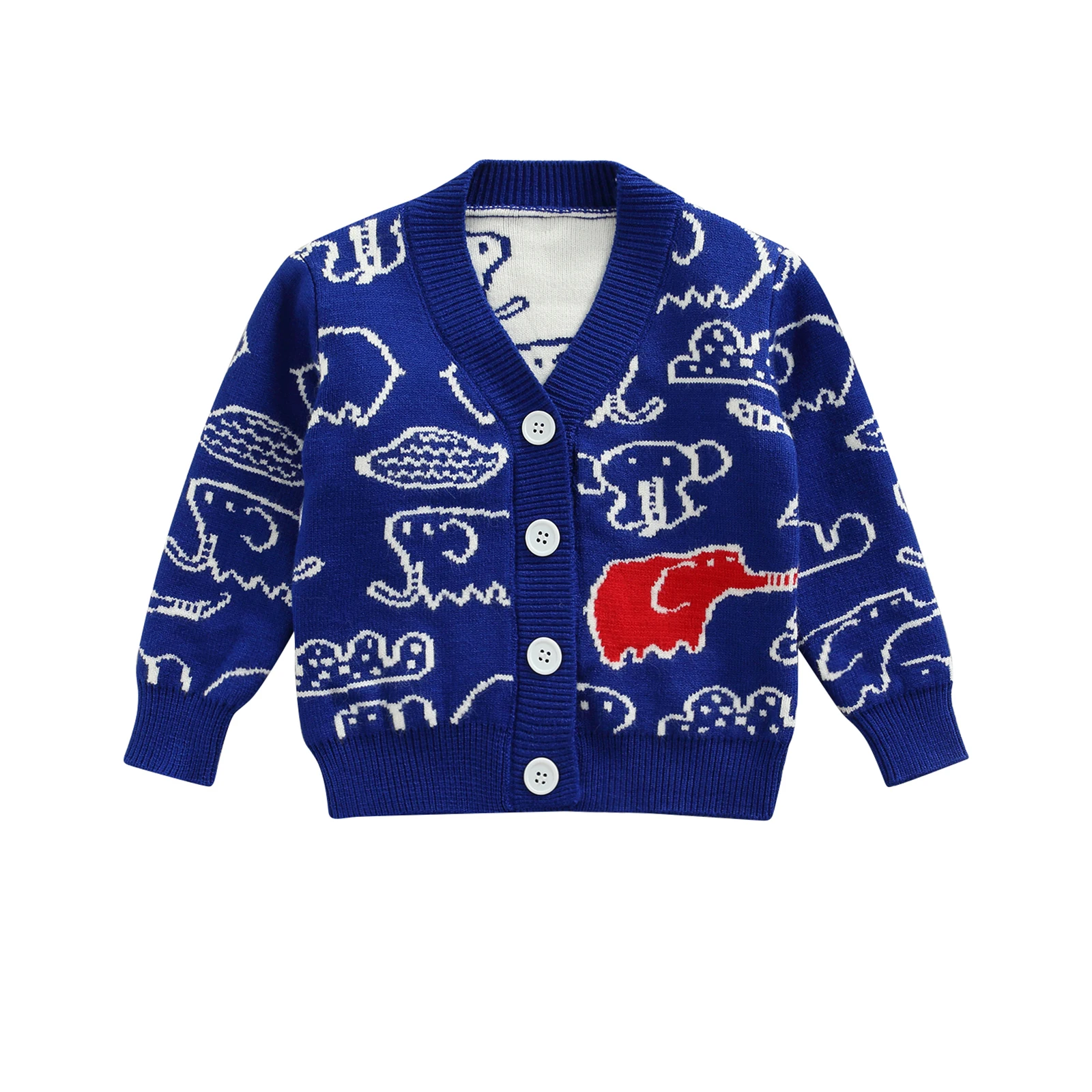 

Вязаный кардиган для маленьких девочек и мальчиков, Осенний однобортный Кардиган с длинным рукавом и V-образным вырезом для малышей, повсед...