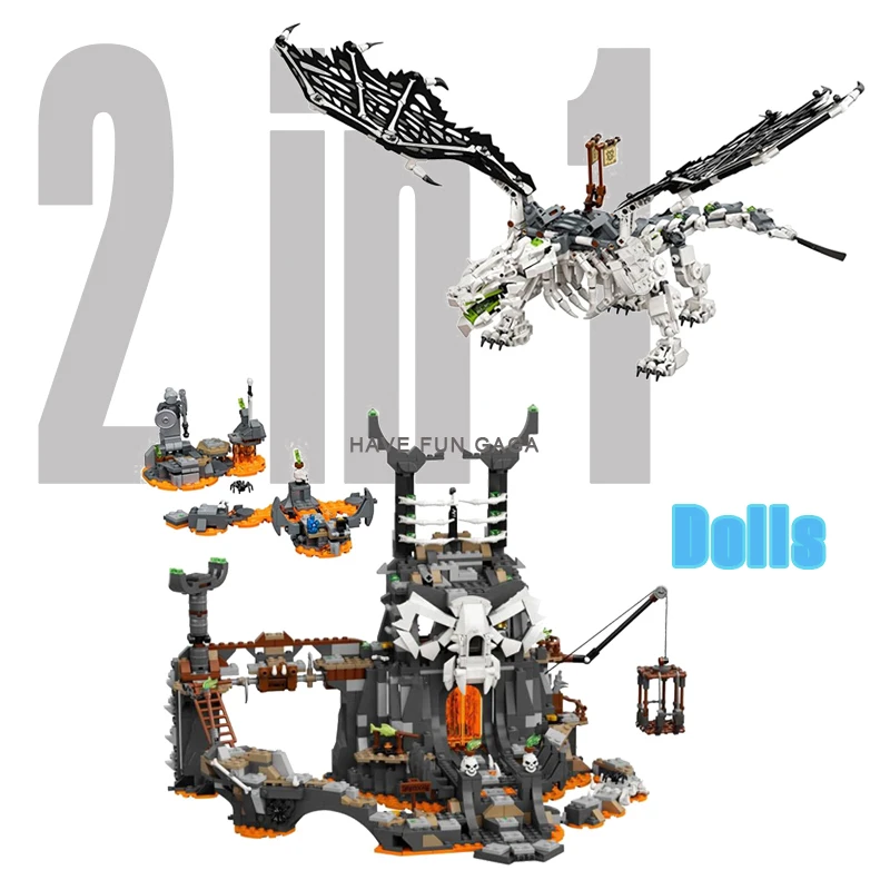 

Skull Sorcerer Dungeon and Dragon with Figures Building Blocks DIY Bricks Compatible with 71721 71722 Toys for Children