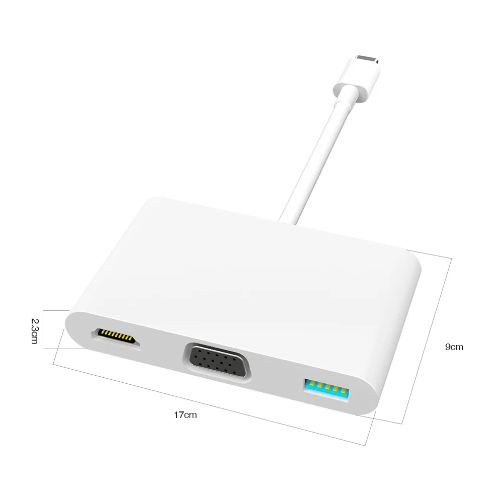 

PP7R 7 in 1 Type C Hub 4K 1080P HDMI-Compatible + VGA PD 5Gbps USB Hub Support 3.5mm Audio SD/TF For Android Phone Computer