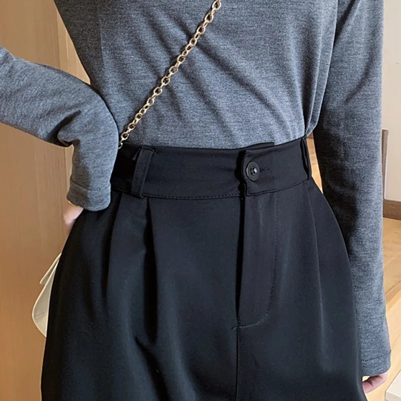 

Women Suit Pants Spring Office Lady Long Trousers Autumn Solid Loose High Waist Pant Vestodo Female Pant Streetwear Clothing