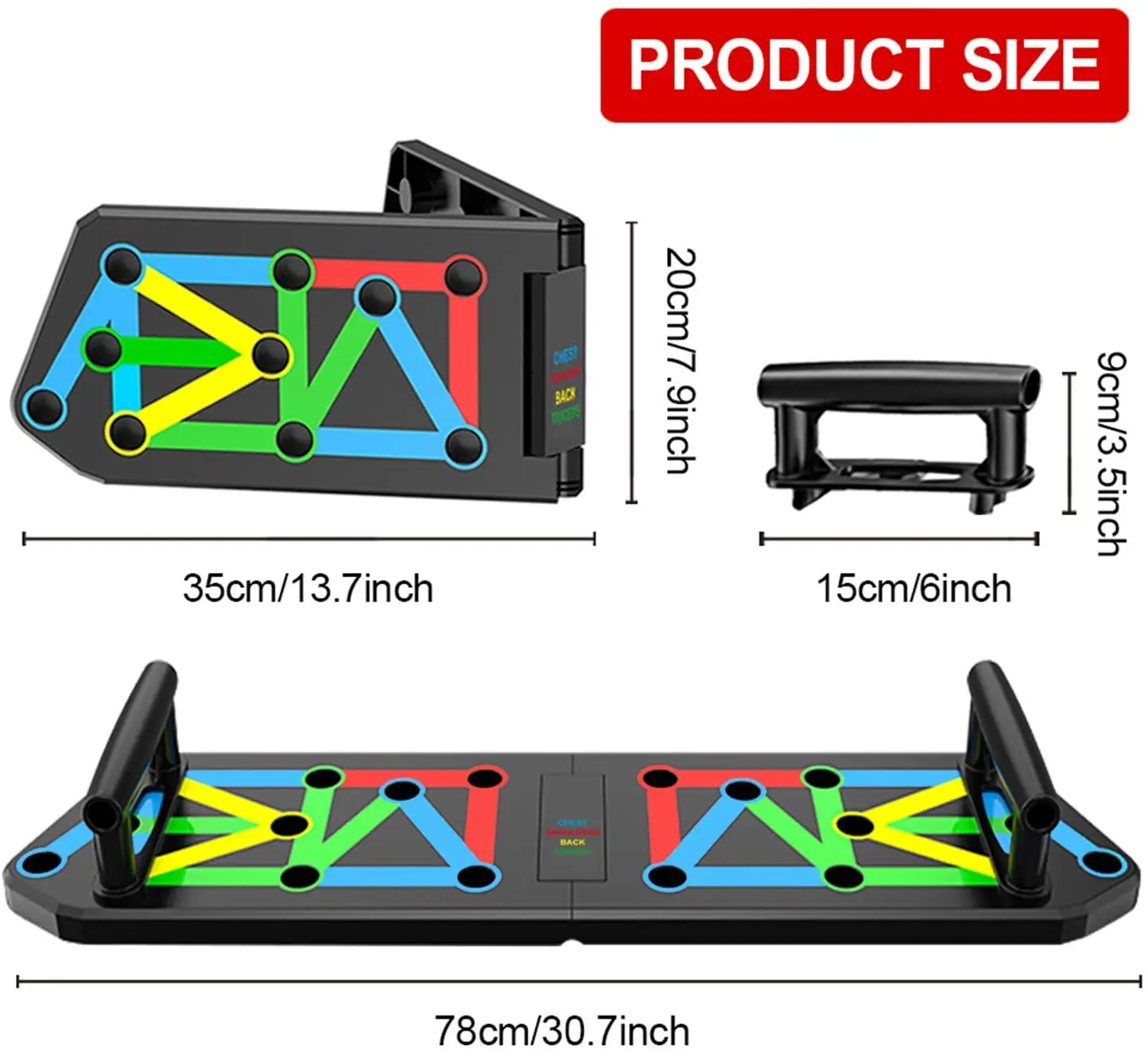 

12 in 1 Multi-function - Portable Foldable Push Up Rack Board with Stand Fitness Training Equipment for Gym Home Exercise