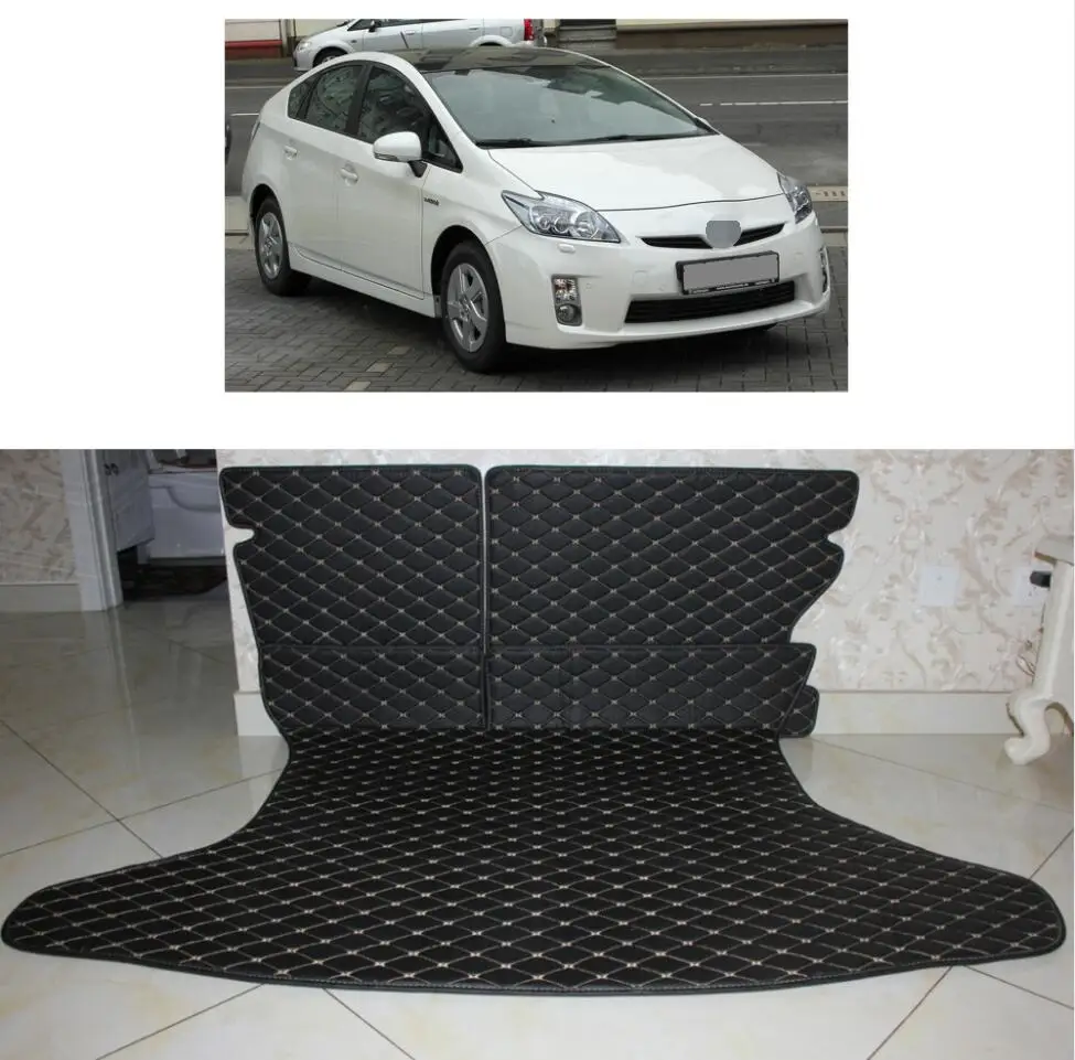 fiber leather car trunk mat for toyota prius 2009 2010 2011 2012 2013 2014 2015 zw30 car accessories