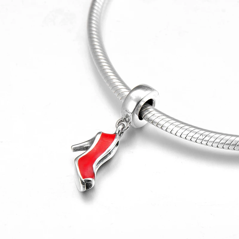 Женские красные туфли на высоком каблуке из стерлингового серебра 925 пробы с