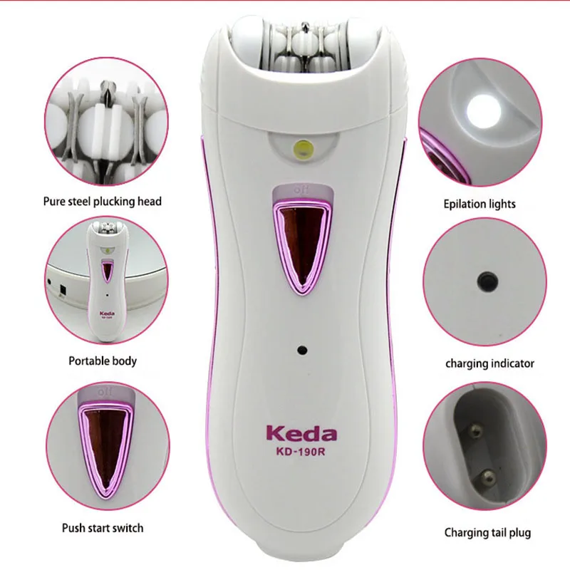 

Kodak rechargeable women's hair remover hair remover whole body hair removal armpit hair keda-190r laser epilator hair removal