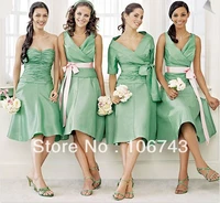 free shipping 2016 new fashion vestidos formal dress short design green bride weddings bridal party prom gown bridesmaid dresses
