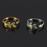 stainless steel rings flower leaf rings colour ring chain rings open rings for women ring heart charm jewelry party gifts