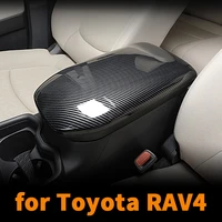 car armrest box protective cover for toyota rav4 2020 2021 armrest box case patch panel carbon fiber interior car accessories