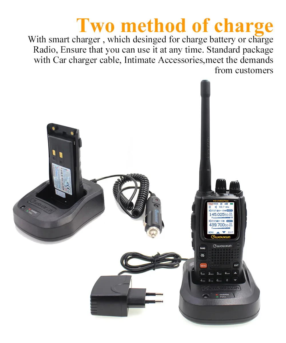 Wouxun KG-UV9D Plus WalkieTalkie Многодиапазонная Wouxun kg-uv9dplus радиостанция 76-174/230-250/350-512/700-985 МГц fm-приемопередатчик