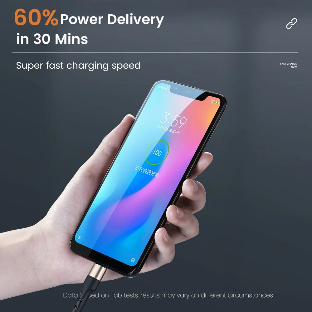 

PD 60W USB C To Type C Cable QC 4.0 Fast Charging Mobile Phone Charging Cable For Samsung Huawei P30 Xiaomi Redmi Android Phone