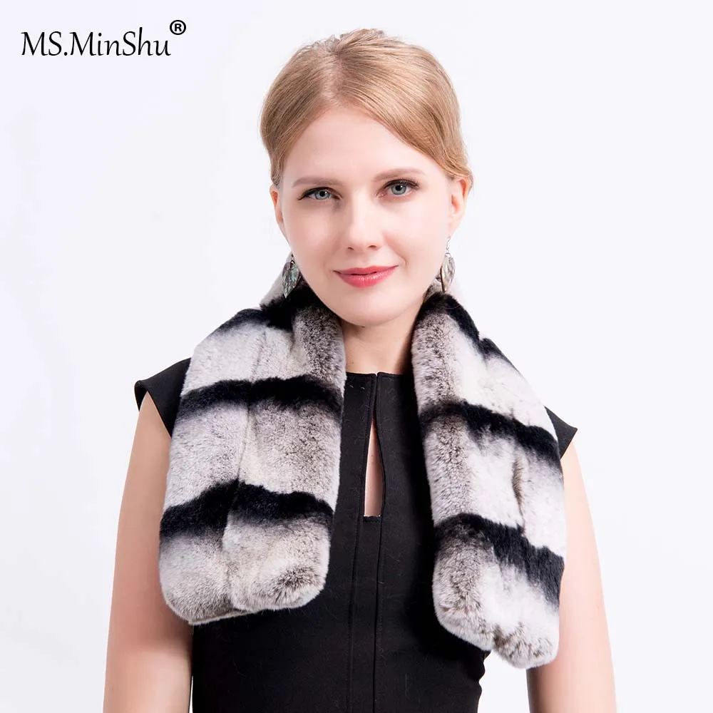 Женский зимний шарф-хомут из натурального меха | Накидки