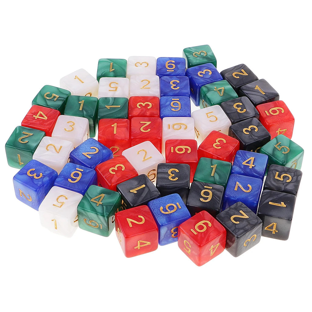 50 шт Мини D6 игральные кости 16 мм Шестигранная Die & Dice сумка для RPG DND подземелья и