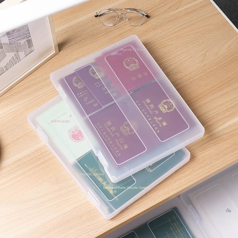 

Transparent Document Box Certificate Box Plastic File Boxes A4 Transparent PP Plastic Test Paper Storage Boxes File