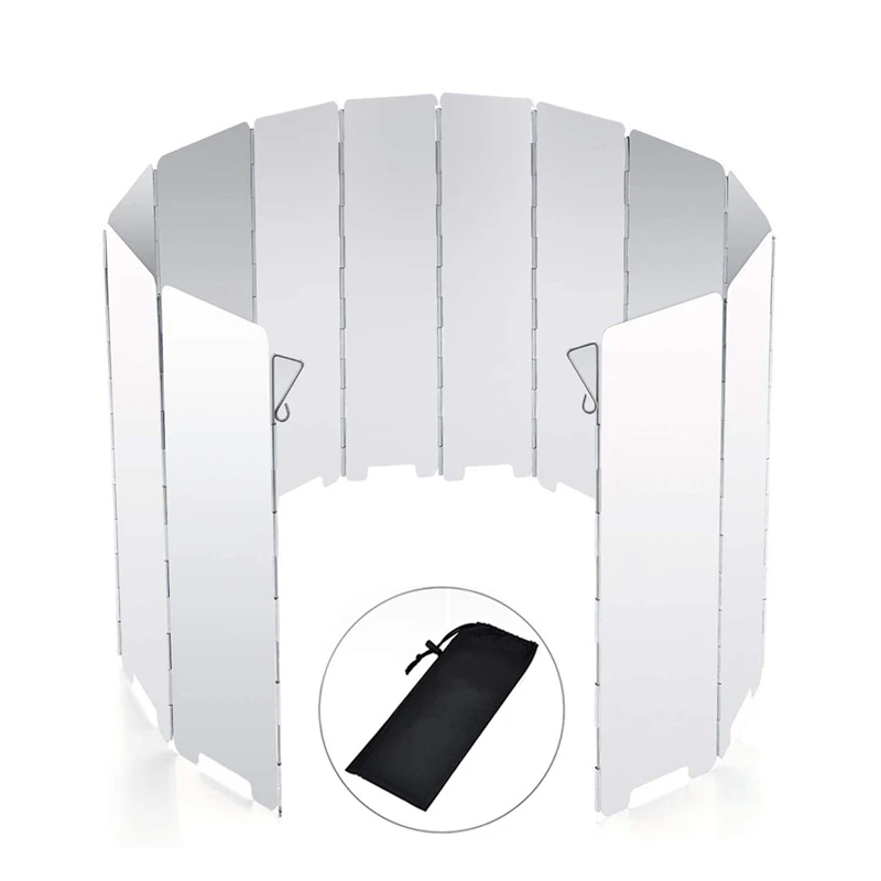Кемпинг плита ветровое стекло 12 пластин Сверхлегкий складной лагерь Портативный