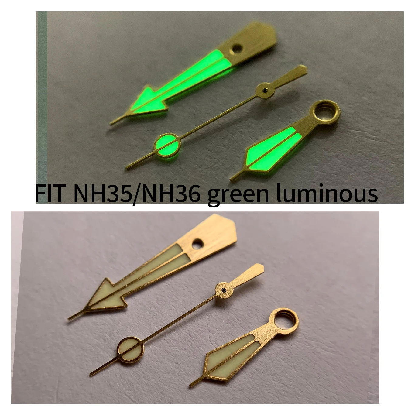 

Watch Parts C3 Luminous Lume Diver Man Watchhands Gold Color fit for Turtle SKX NH35 NH36 Automatic Movement Modify Custom Diy