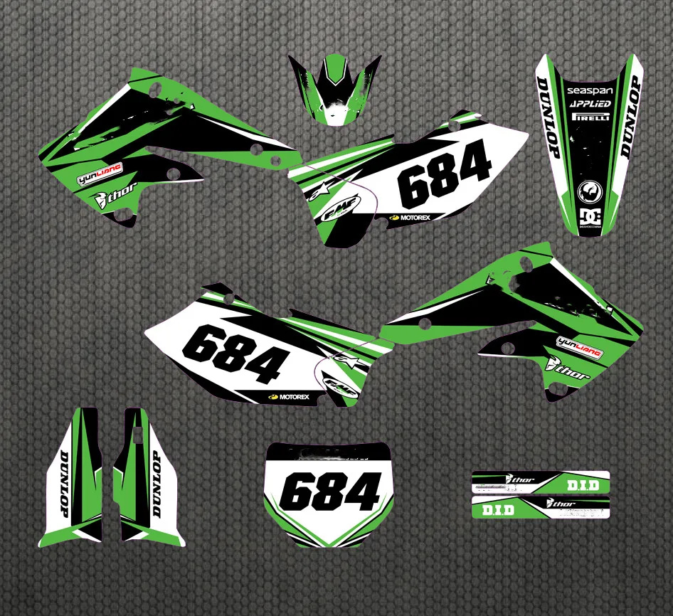 KX250F 2005-2004 мотоцикл 3 м графические наклейки фоны Наборы для Kawasaki KXF250 2004 2005 KXF 250 KX 250F