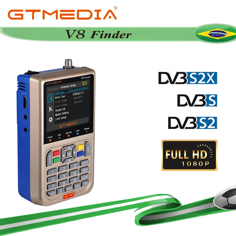V8 прибор обнаружения-метр SatFinder цифровой спутниковый искатель DVB S/S2/S2X HD 1080P приемник ТВ сигнала спутниковый декодер локатор