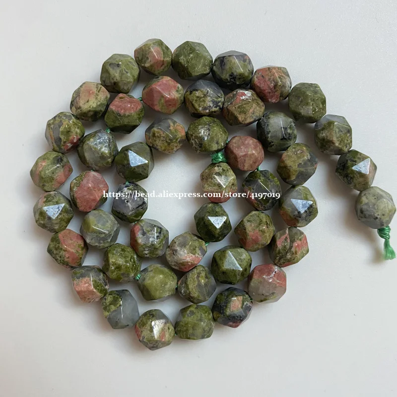 

15 дюймов натуральный камень с крупными гранями, унакитная яшма, круглые свободные бусины 6 8 10 мм, размер на выбор