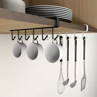 cabinet hook six connected nail free storage rack for kitchen creative metal wrought iron kitchen utensil rack