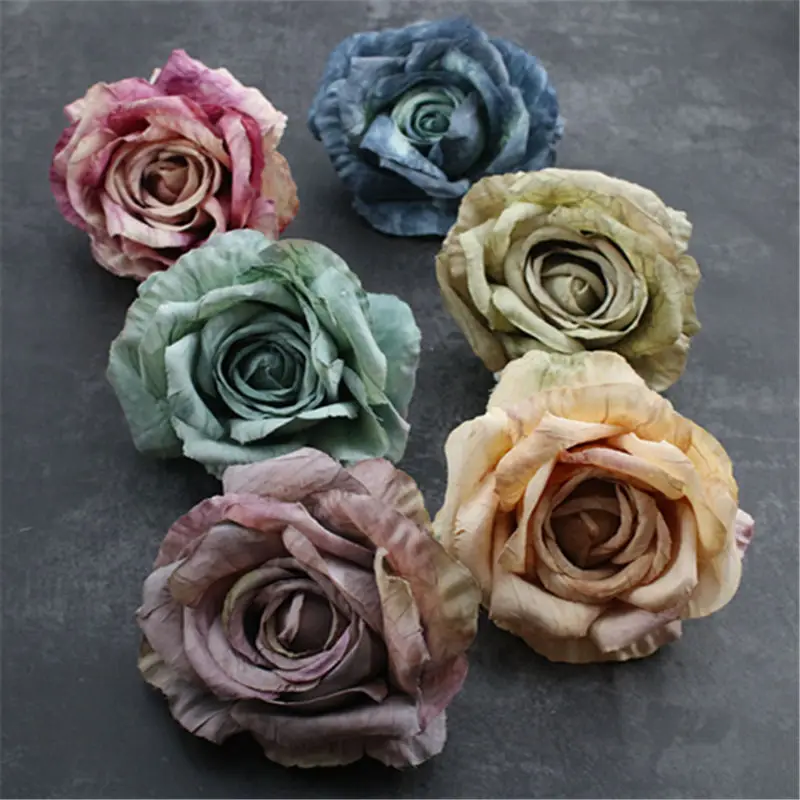 

9-10CM/2pcs,Artificial Silk Flowers Morandi Court Rose Heads,Real Touch BIg rose,DIY Wedding Party Home decoration,Hat,Corsage